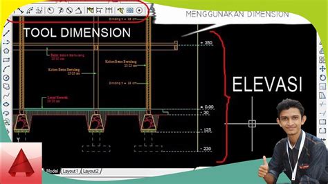 Autocad Trik Cerdas Membuat Elevasi Menggunakan Dimension YouTube