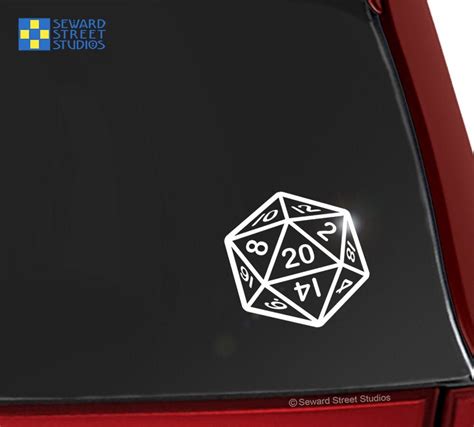 Geek T Die Cut D20 Dice Sticker Large Sticker Tabletop Rpg Sticker