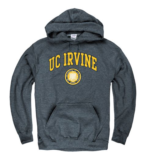 Uc Irvine Mens Hoodie Sweatshirt Charcoal Shop College Wear