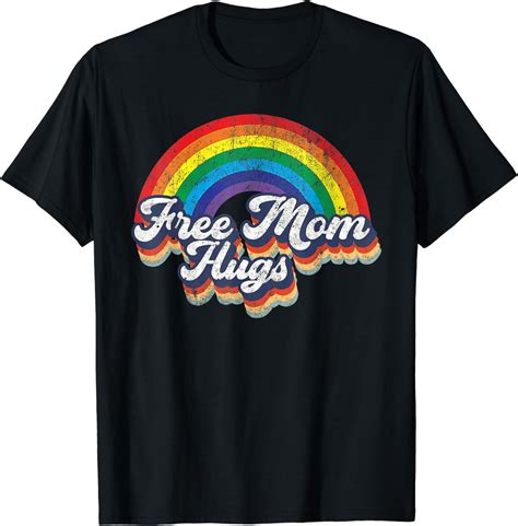 Free Mom Hugs Tshirt Rainbow Heart Lgbt Pride Month T Shirt