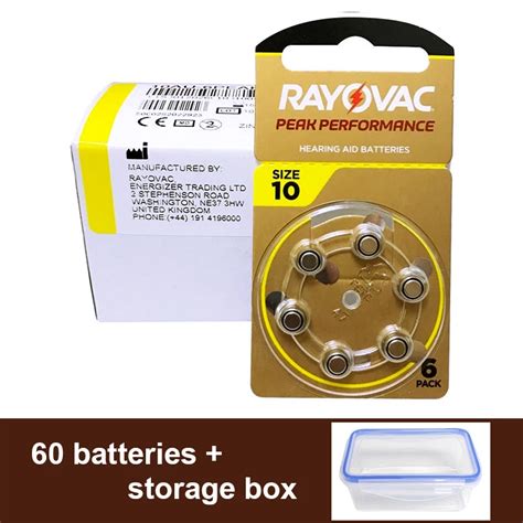 Rayovac Peak Hearing Aid Batteries Size A A P Pr For Cic In