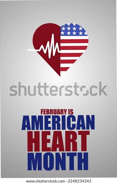 February American Heart Month Vector Illustration Stock Vector (Royalty ...