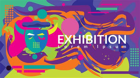 Art exhibition banner design template. vector illustration for art, music and sculpture poster ...