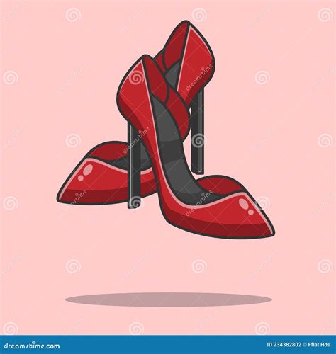 Red High Heels Illustration Stock Vector Illustration Of Vector Fashionable 234382802