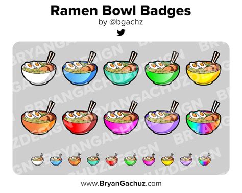 Ramen Bowl Twitch Badges Bit Badges Channel Points Discord Etsy