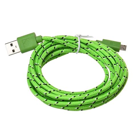 New 3m 10ft Braided Nylon Micro USB Data Sync Charging Cable Cord For