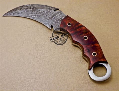 Damascus Karambit Knife Custom Handmade Damascus Steel Karambit