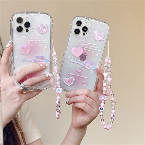 Pink Heart Phone Case With Charm T For Girlfriend Pink Etsy