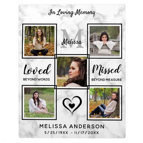 Personalized Loving Memory Photo Collage Memorial Plaque Honor Your