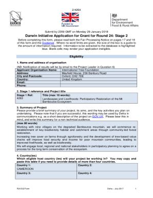 Fillable Online Darwin R Stage Application Form The Darwin