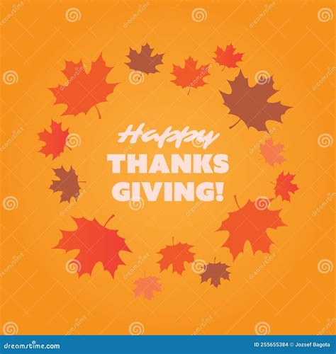 Happy Thanksgiving Card Design Layout Template With Scattered Fallen