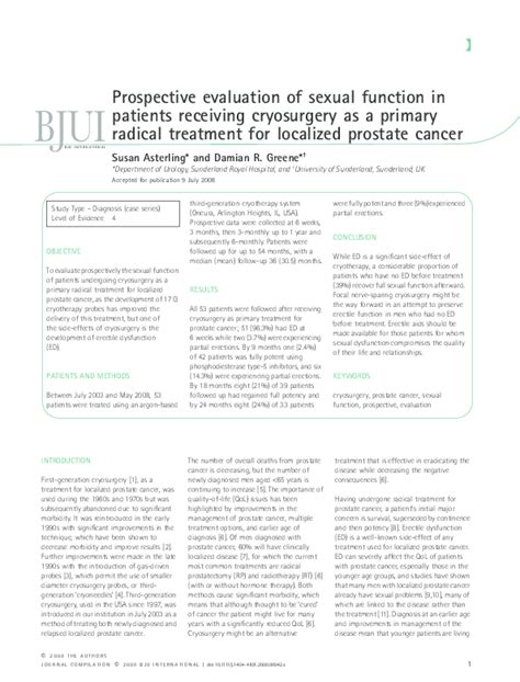 Pdf Prospective Evaluation Of Sexual Function In Patients Receiving