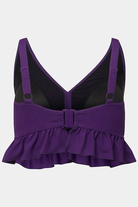 Biquini textura volante fruncido rellenos blandos tirantes ajustables Bikini Trajes de baño