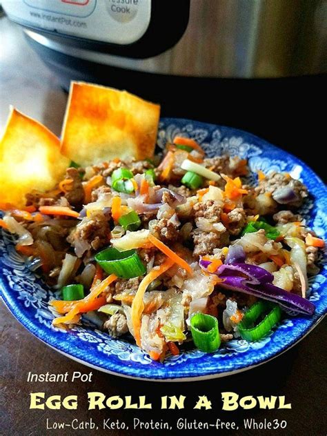 Instant Pot Egg Roll Bowls Low Carb And Keto Friendly Daily Yum Recipe Eggroll In A Bowl