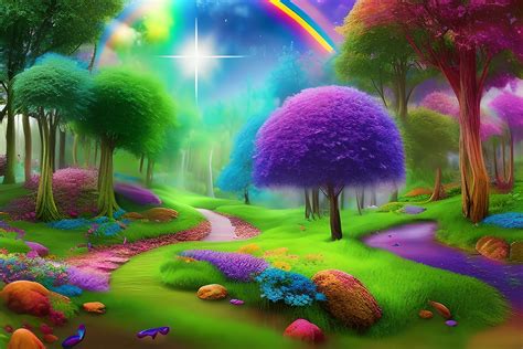 Rainbow Colorful Nature Landscape Graphic by Fstock · Creative Fabrica