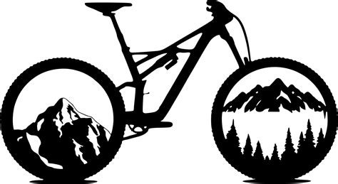 Black And White Mountain Bike Art Print 13535150 Vector Art At Vecteezy