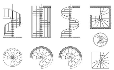 Spiral Staircase Plan Cad Block