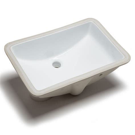 Hahn Ceramic Bowl Rectangular Undermount Bathroom Sink With Overflow