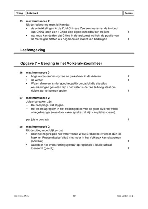 Correctievoorschrift Examen Aardrijkskunde Eindexamens Nu