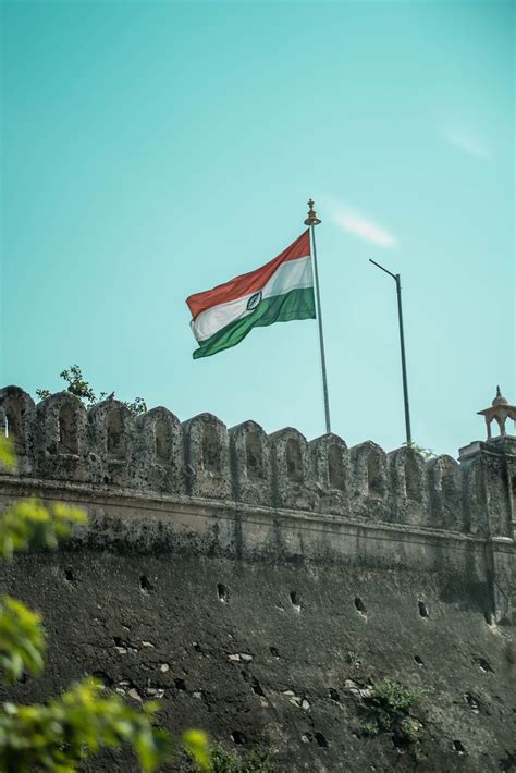 Rajasthan Flag and Ancient Fort Wallpaper