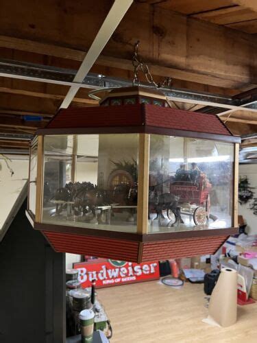 Vintage Working Budweiser Carousel Clydesdale Parade Hanging Lamp Light