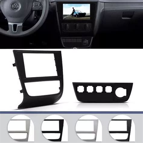 Moldura Painel Dvd 2 Din Mp5 Vw Gol Saveiro Voyage G6 Preto