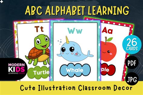 ABC Alphabet Learning Classroom Decor Graphic by Ovi's Publishing ...