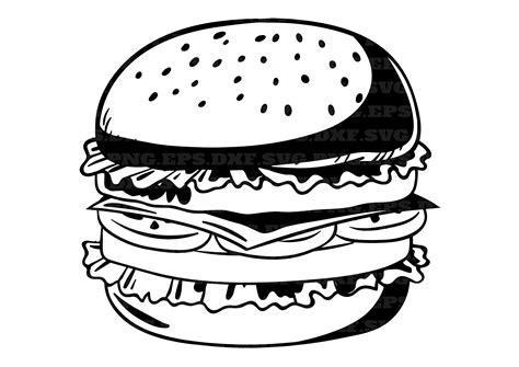 Cheeseburger Svg Hamburger Svg Burger Svg Fast Food Svg Etsy