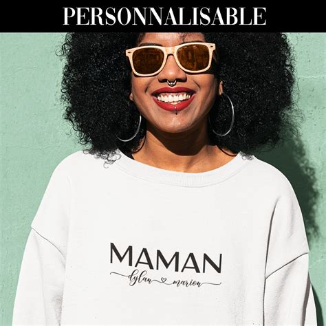 Sweat Personnalisable Maman Prénoms Ligne Coeur Assortis Moi