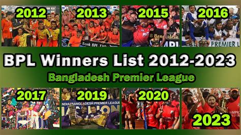 🏆bpl All Time Winners List 2012 2023 🏆 Bangladesh Premier League