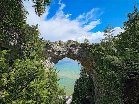 Arch Rock On Mackinac Island Stock Photo Image Of Landscape Beach