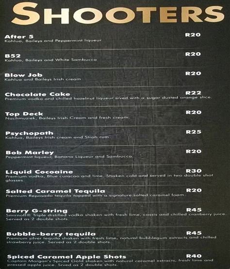 Menu At Capello Pub And Bar Midrand Shop No 42