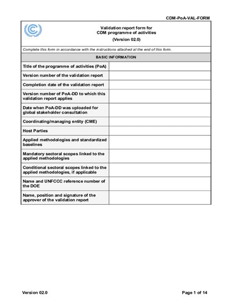 Fillable Online Cdm Unfccc CDM POA VAL FORM Regulatory Fax Email Print