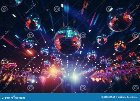 Colorful Disco Balls with Bright Rays, a Night Party or a Disco Stock Illustration ...