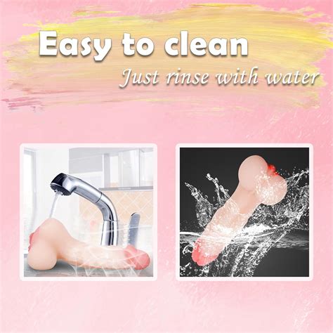 Consolador realista de silicona suave 2 en 1 con diseño realista de vagina de bolsillo para