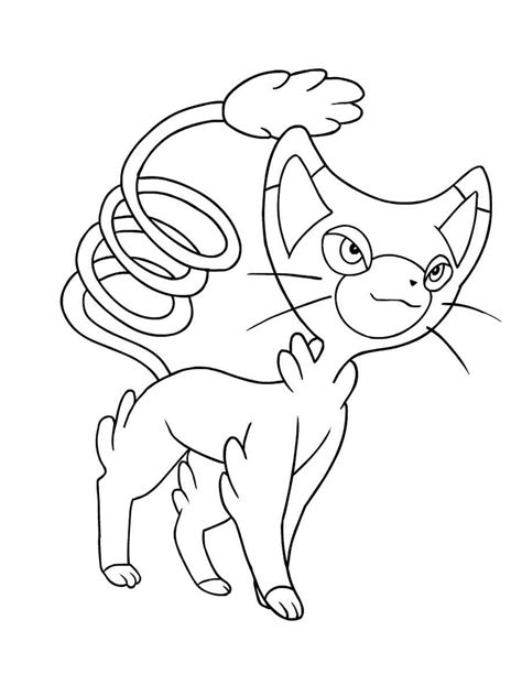 Glameow Pokemon coloring pages - Free Printable