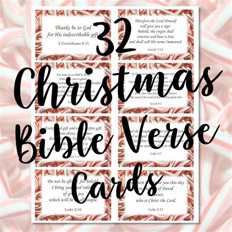 Christmas Bible Verse Cards, Scripture Cards for Women, Christian ...