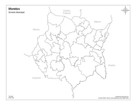 Mapa De Morelos A Colores Con Nombres Mapas De México Para Descargar