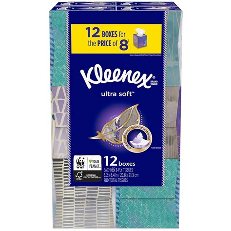 Kleenex Ultra Soft Facial Tissues Cube Boxes Pk Tissues