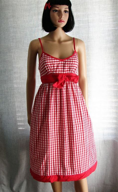 Vintage Red & White Plaid Dress