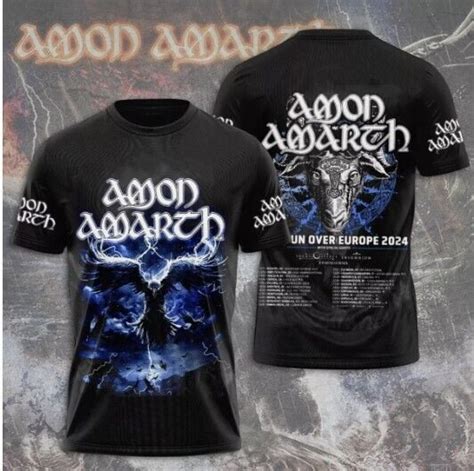 New Amon Amarth Heidrun Over Europe Tour 2024 3D Print T Shirt