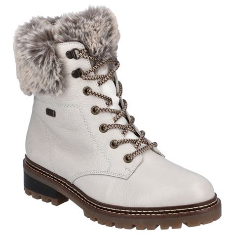 Womens D0b74 80 Mason White Lace Up Water Resistant Fur Collar Ankle