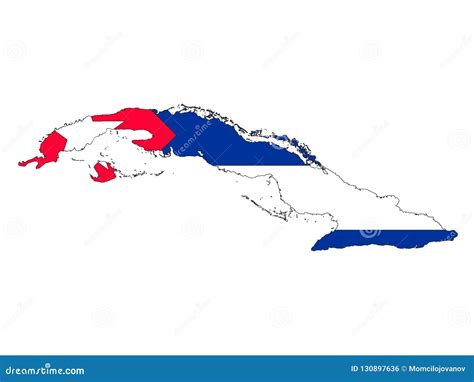 Cuba Map And Flag Combined Stock Vector Illustration Of Flag 130897636