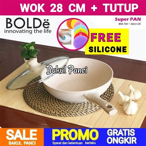 Jual Bolde Super Pan Wok Wajan Cm Lid Tutup Kaca Granite