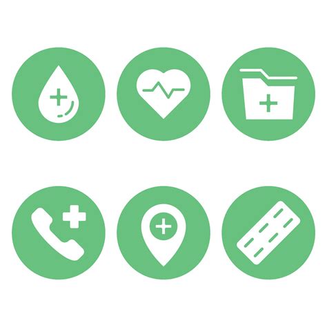medical icons green color 26752593 Vector Art at Vecteezy