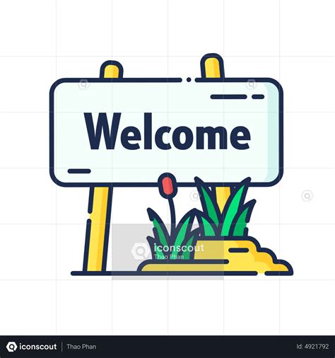 Welcome Sign Animated Illustration download in JSON, LOTTIE or MP4 format