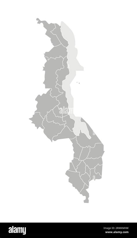 Vector Isolated Illustration Of Simplified Administrative Map Of Malawi