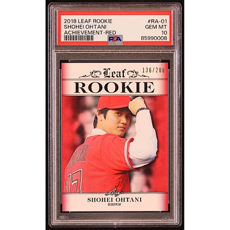 Shohei Ohtani 2018 Leaf Ohtani Rookie Achievement Red #RA01 RC #136/200 ...