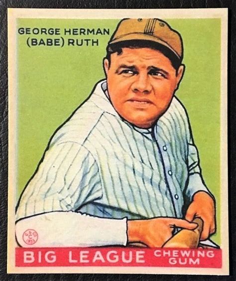 1933 Goudey 181 Babe Ruth Rookie Reprint Mint Condition New York