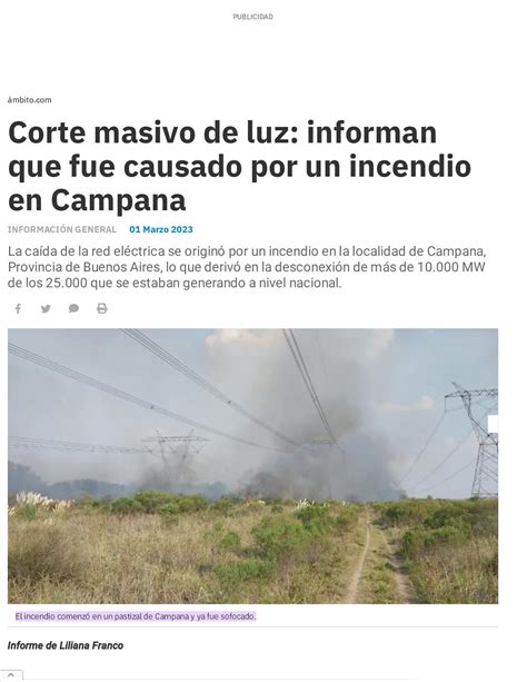 Calaméo Corte Masivo De Luz Informan Que Fue Causado Por Un Incendio